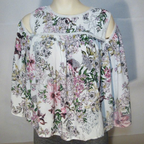 Guess Floral Long Sleeve Blouse Boho Women's Size Large - Picture 1 of 10